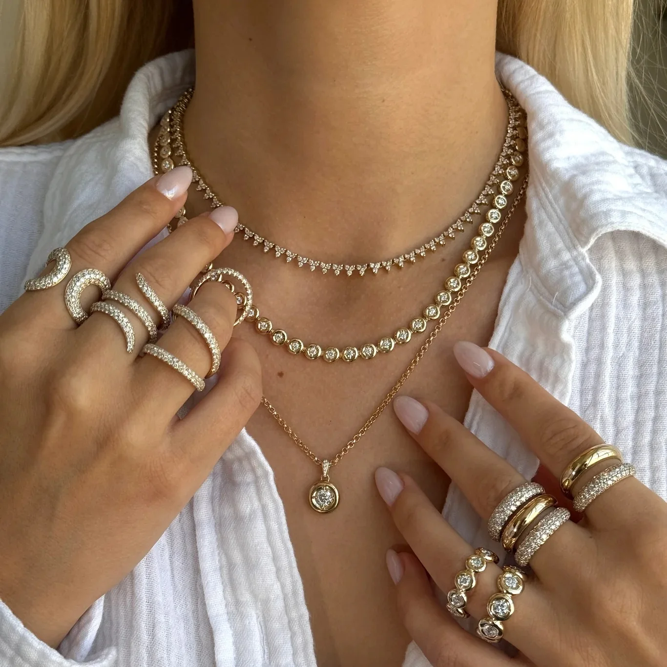 Geometric Round Shaped Dot Beaded Prong Set Sparking CZ Tennis Chain Choker Necklace For Women
Geometric Round Shaped Dot Beaded Prong Set Sparking CZ Tennis Chain Choker Necklace For Women