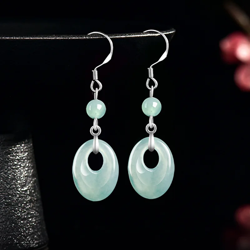 S925 Silver Inlaid Natural A-grade Oval Jadeite Ring Blue Water Earrings Ice Jade Fashionable Women's Gifts Jewelry Drop Ship
S925 Silver Inlaid Natural A-grade Oval Jadeite Ring Blue Water Earrings Ice Jade Fashionable Women's Gifts Jewelry Drop Ship