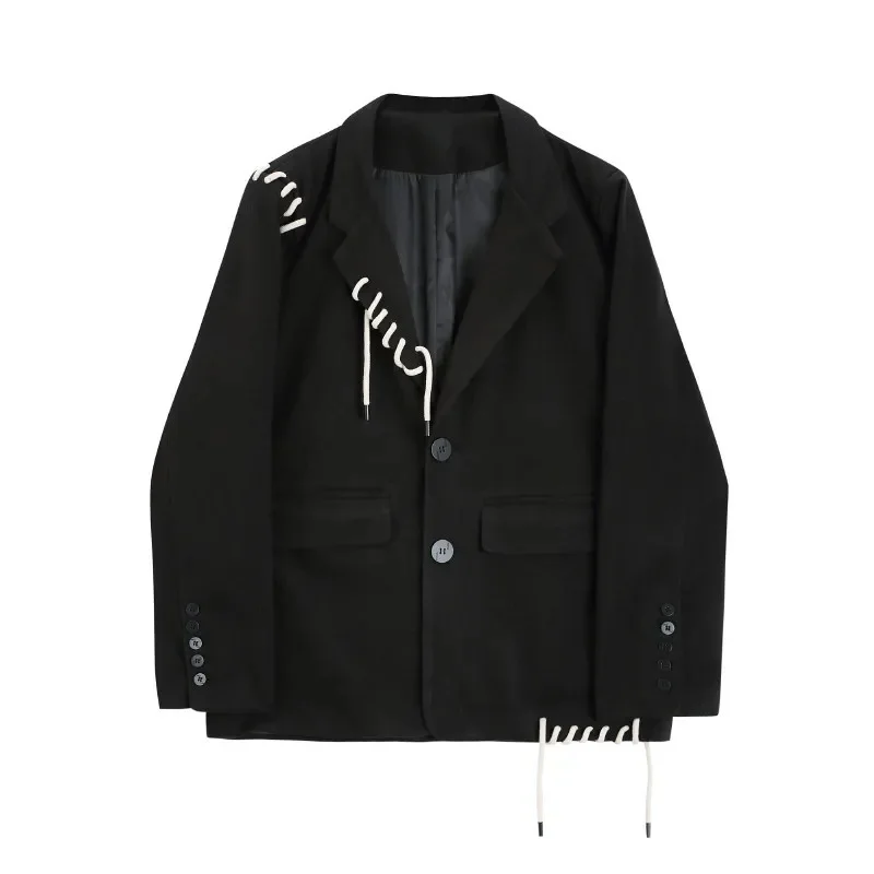 Drawstring Lace Up Design Women Casual Blazers Coat Loose Spring Autumn New Lapel Single-breasted Long Sleeve Female Suit Jacket
Drawstring Lace Up Design Women Casual Blazers Coat Loose Spring Autumn New Lapel Single-breasted Long Sleeve Female Suit Jacket