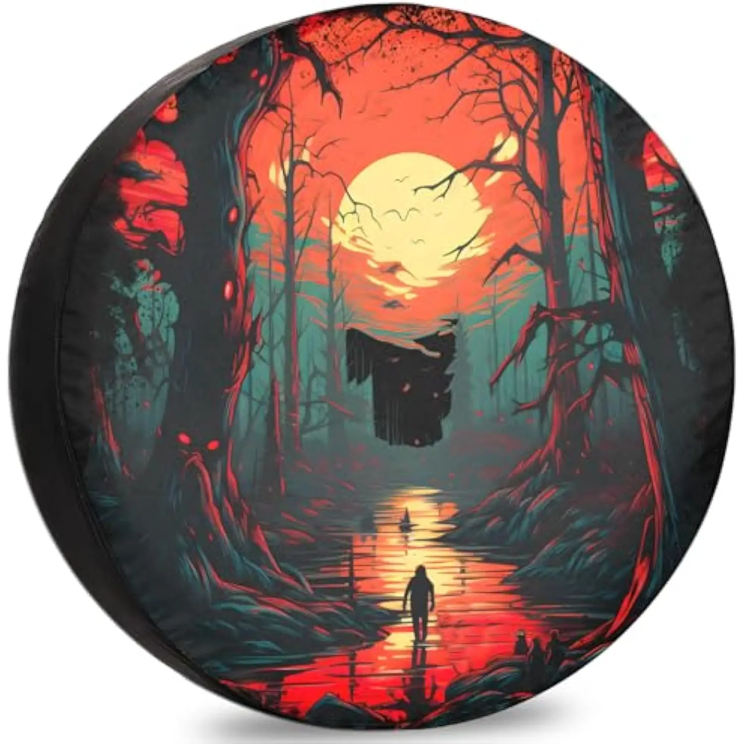 Horror Swamp Forest Tire Cover Supernatural Sun Scene Spare Tire Cover for RV SUV Trailer Camper Travel
Horror Swamp Forest Tire Cover Supernatural Sun Scene Spare Tire Cover for RV SUV Trailer Camper Travel