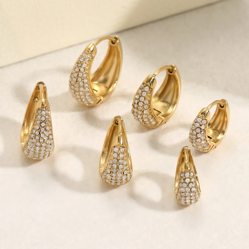 Stainless Steel Round Chunky Multi-Layered Diamond Earrings for Women Fashion Gold Plated Exquisite Hoop Earrings Jewelry Gifts
Stainless Steel Round Chunky Multi-Layered Diamond Earrings for Women Fashion Gold Plated Exquisite Hoop Earrings Jewelry Gifts