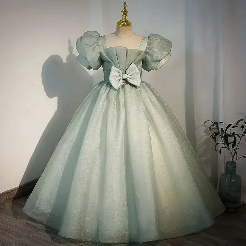 Customized Blue Flower Girl Dress For Wedding Bowknot Short Puff Sleeve Floor Length Kids Birthday Party First Communion Gown
Customized Blue Flower Girl Dress For Wedding Bowknot Short Puff Sleeve Floor Length Kids Birthday Party First Communion Gown