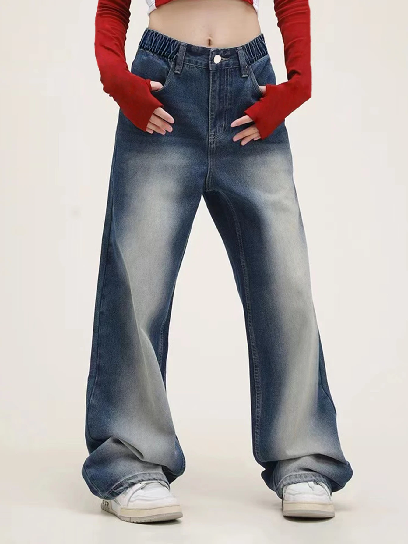 Girls' Clash-Color Casual High-Street Vintage Wash Denim Trousers – Stylish and Edgy Wide-Leg Straight-Cut Pants
Girls' Clash-Color Casual High-Street Vintage Wash Denim Trousers – Stylish and Edgy Wide-Leg Straight-Cut Pants
