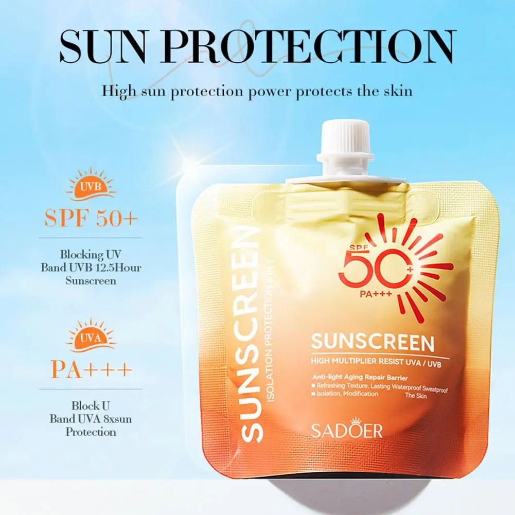 Солнцезащитный крем Spf50 Pa+++ Солнцезащитный крем для Sadoer Увлажняющий легкий и нежирный водонепроницаемый и устойчивый к поту солнцезащитный крем для ухода за кожей I1l7
Солнцезащитный крем Spf50 Pa+++ Солнцезащитный крем для Sadoer Увлажняющий легкий и нежирный водонепроницаемый и устойчивый к поту солнцезащитный крем для ухода за кожей I1l7