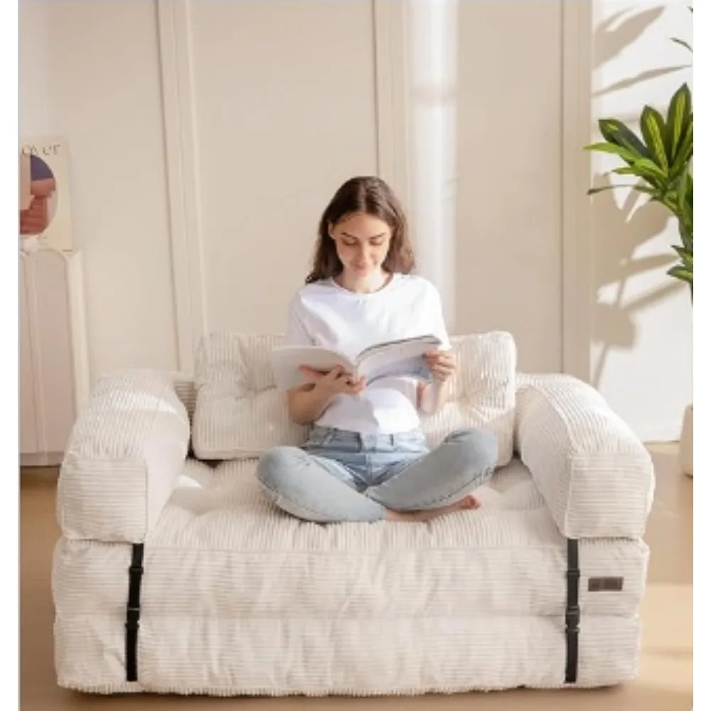 L-Shaped Convertible Sofa Bed with Armrest Foldable Sleeper Couch with Pillow, Portable Fold Out Chair Comfy Floor Couch Lounge 
L-Shaped Convertible Sofa Bed with Armrest Foldable Sleeper Couch with Pillow, Portable Fold Out Chair Comfy Floor Couch Lounge