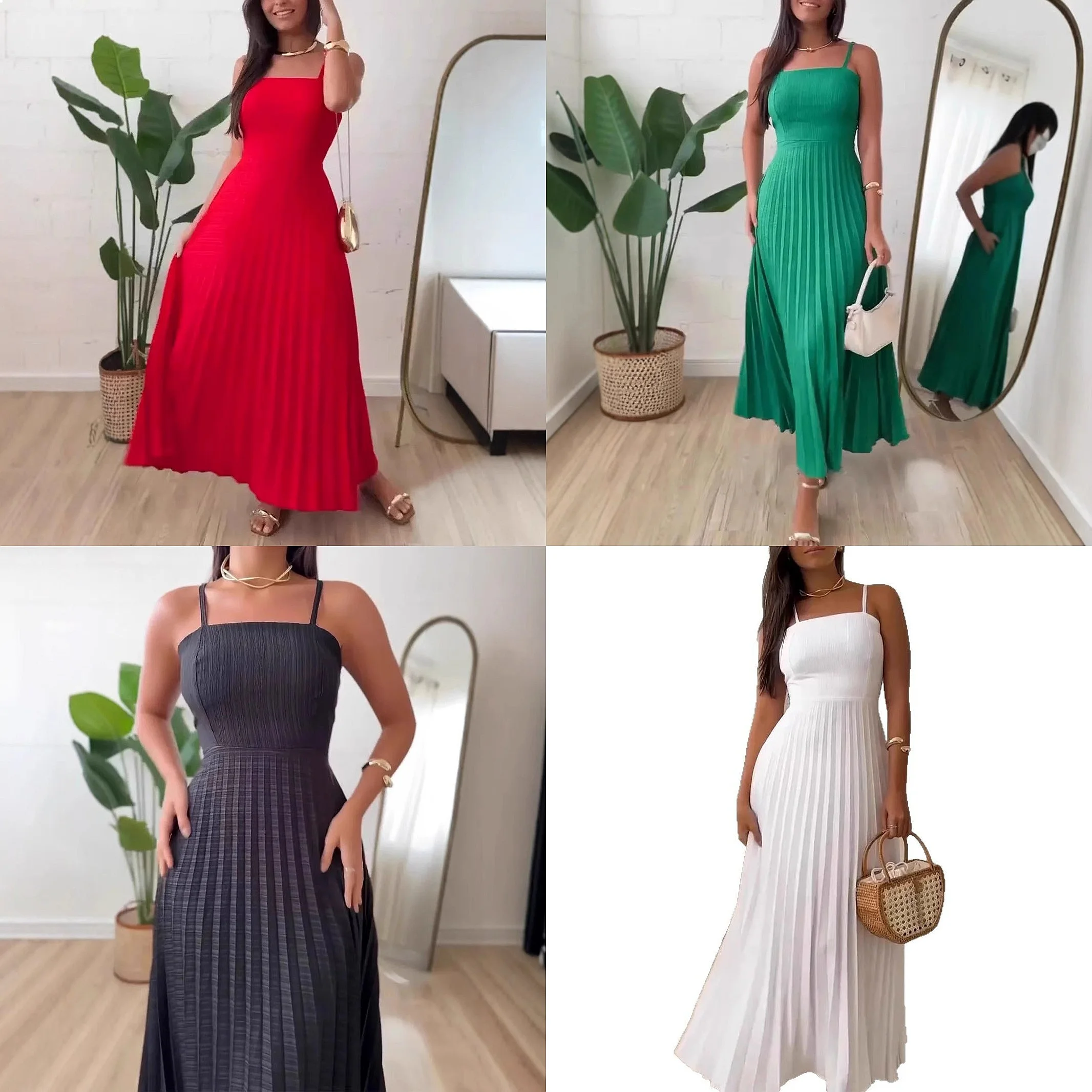 Sexy Backless Long Dress Summer Sleeveless Bodycon Dresses Women 2025 Fashion Solid Ruched Maxi Dresses
Sexy Backless Long Dress Summer Sleeveless Bodycon Dresses Women 2025 Fashion Solid Ruched Maxi Dresses