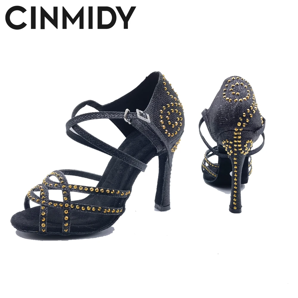 CINMIDY Latin Dance Shoes Women Satin Shining Rhinestones Soft Bottom Ballroom Dance Shoes Ladies Sandals Women's Wedding Shoes 
CINMIDY Latin Dance Shoes Women Satin Shining Rhinestones Soft Bottom Ballroom Dance Shoes Ladies Sandals Women's Wedding Shoes