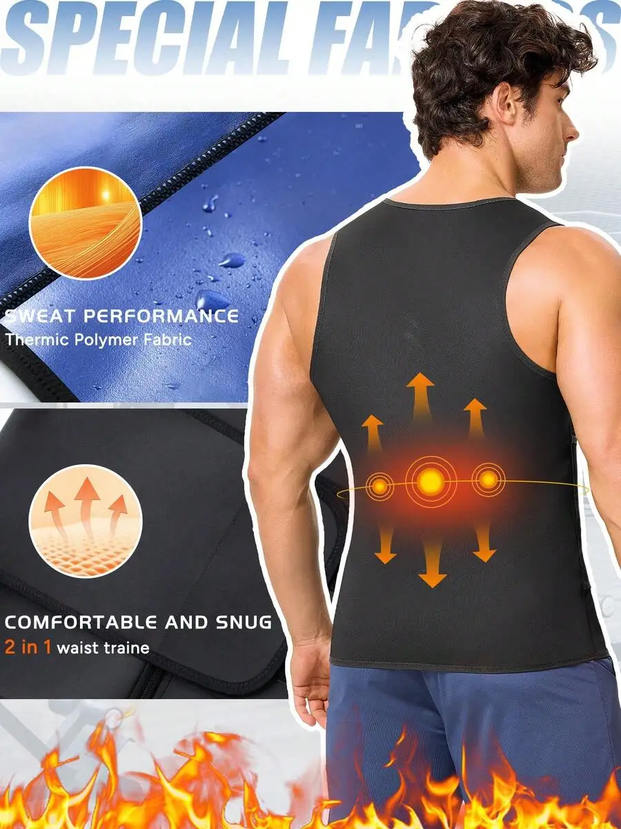 Mens 2-in-1 Sauna Suit Waist Trainer Sweatshirt For Weight Loss Tummy Control
Mens 2-in-1 Sauna Suit Waist Trainer Sweatshirt For Weight Loss Tummy Control