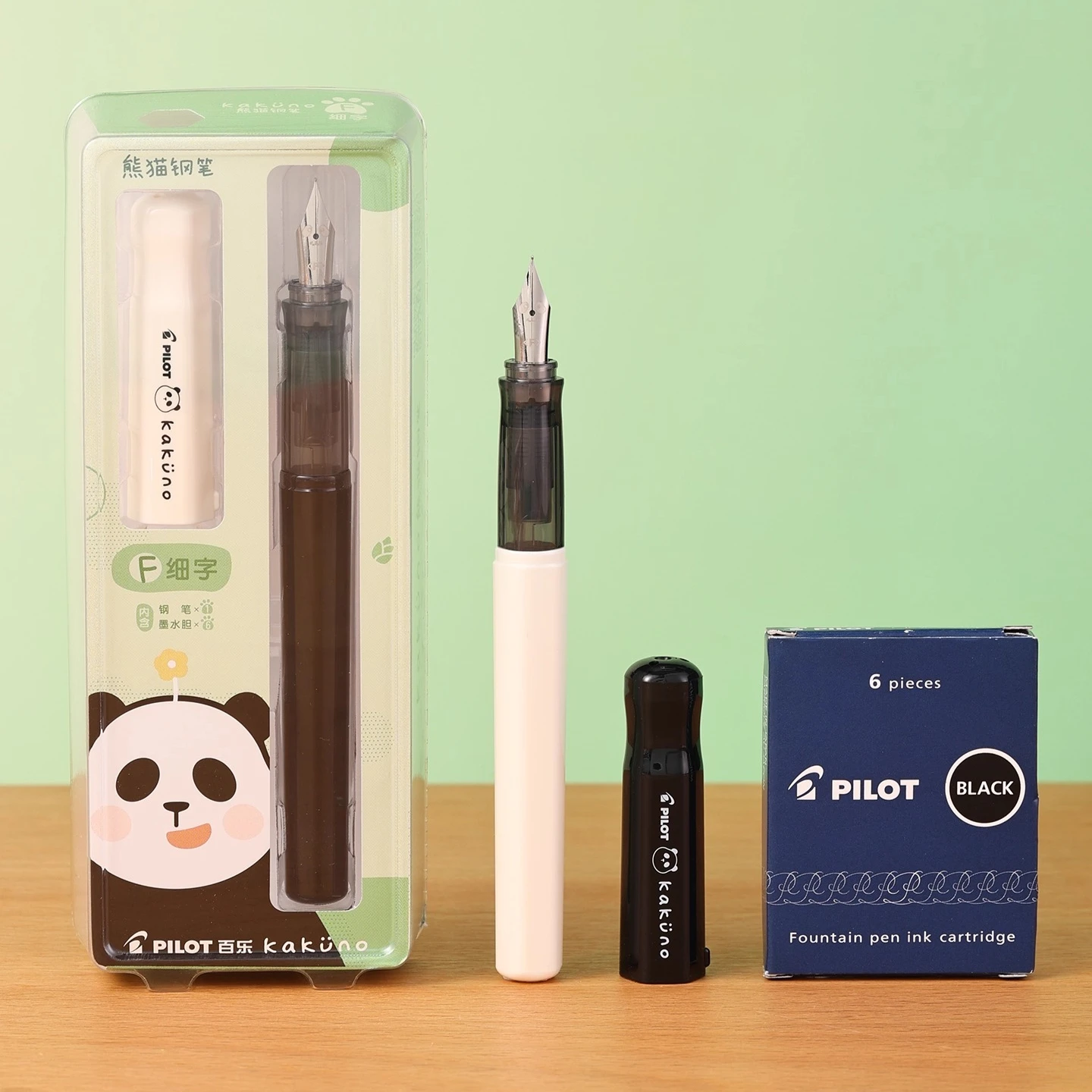 Pilot Kakuno Smiling Panda Fountain Pen Limited Edition Black White Color with Ink Cartridge Gift Box Students Practice Pen
Pilot Kakuno Smiling Panda Fountain Pen Limited Edition Black White Color with Ink Cartridge Gift Box Students Practice Pen