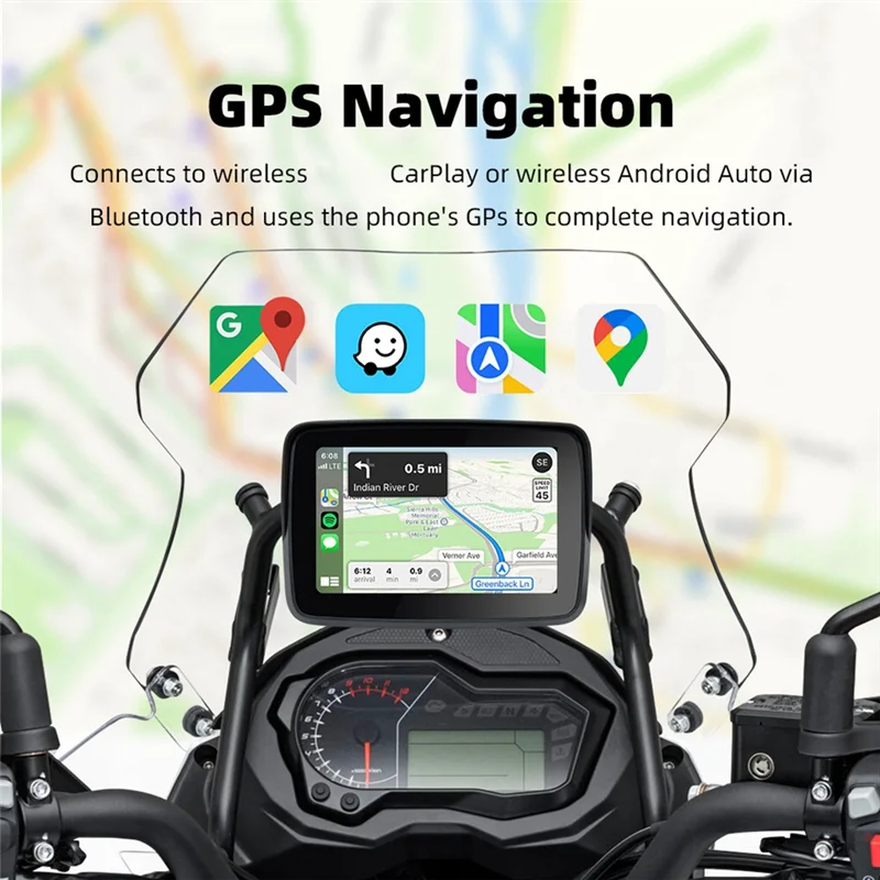 A08F-5 Inch Motorcycle Wireless Carplay Android Auto Portable Navigation GPS Screen Motorcycle Waterproof Display
A08F-5 Inch Motorcycle Wireless Carplay Android Auto Portable Navigation GPS Screen Motorcycle Waterproof Display