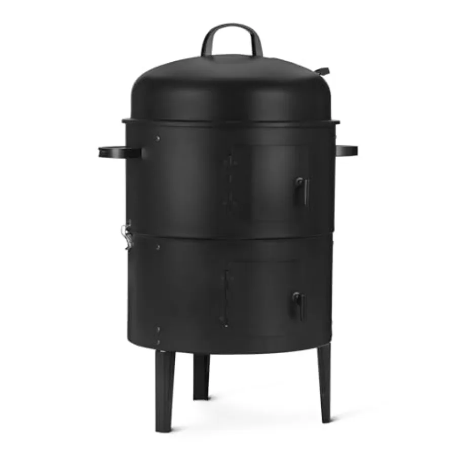16 inch Vertical Charcoal Outdoor Smoker, BBQ Grill, with Built-in Thermometer, 2-Layer Design, Adjustable Air Supply Control
16 inch Vertical Charcoal Outdoor Smoker, BBQ Grill, with Built-in Thermometer, 2-Layer Design, Adjustable Air Supply Control