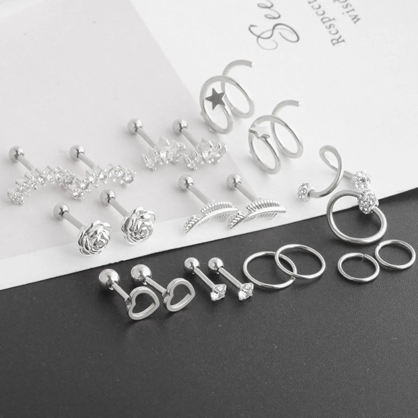 10Pairs Stainless Steel Tiny Earrings s for Women Crystal Balls Endless Hoop Earring Set
10Pairs Stainless Steel Tiny Earrings s for Women Crystal Balls Endless Hoop Earring Set