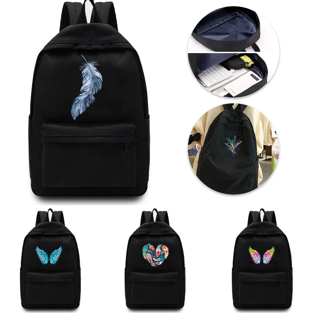 Feather Printed Leisure Backpack Laptop Backpack Fashion Simple Unisex Multifunctional Sports Bag.
Feather Printed Leisure Backpack Laptop Backpack Fashion Simple Unisex Multifunctional Sports Bag.