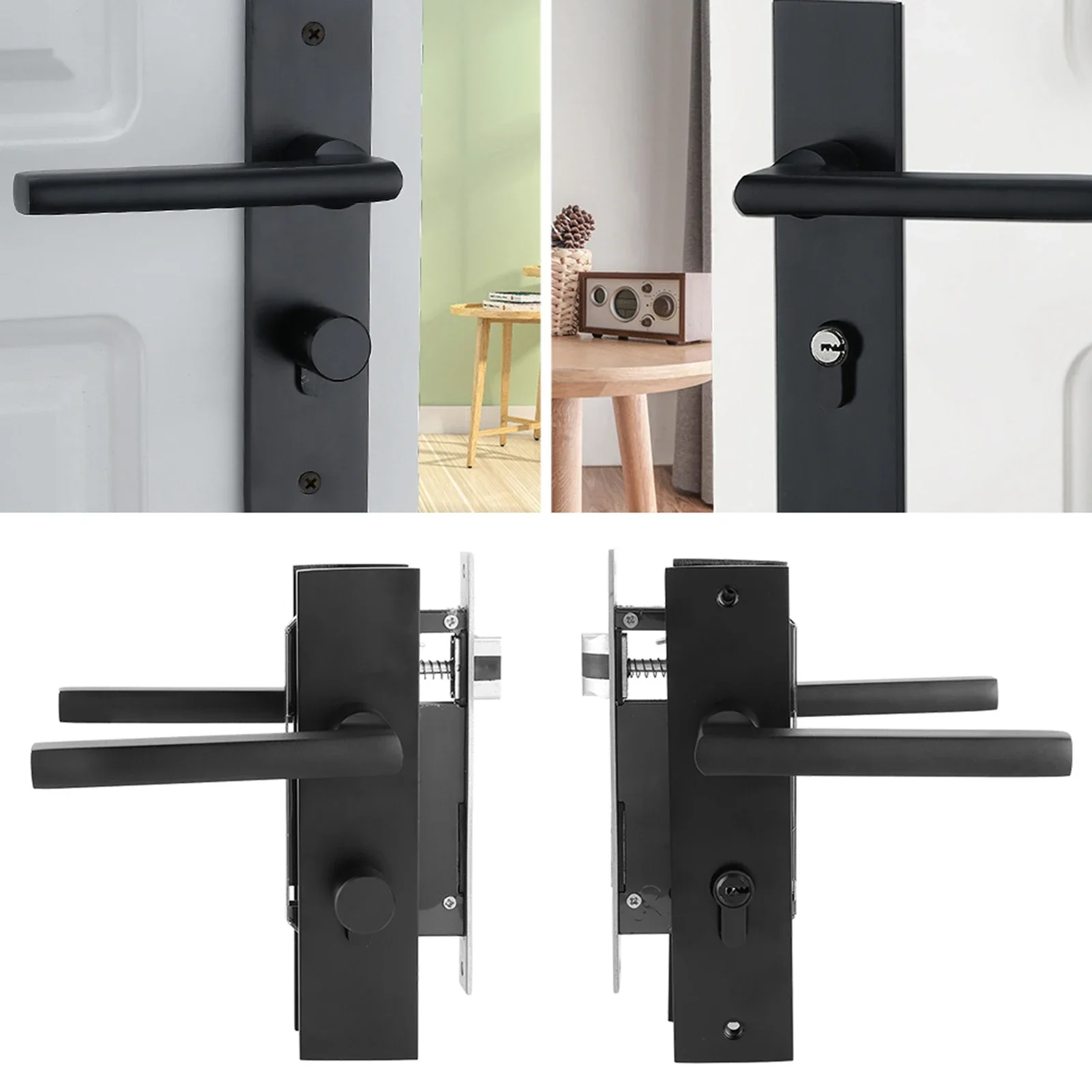 Door Lock Black Solid Space Aluminum Bedroom Interior Lock Modern Euro Mute Anti Theft Reversible For Wooden Doors Home
Door Lock Black Solid Space Aluminum Bedroom Interior Lock Modern Euro Mute Anti Theft Reversible For Wooden Doors Home