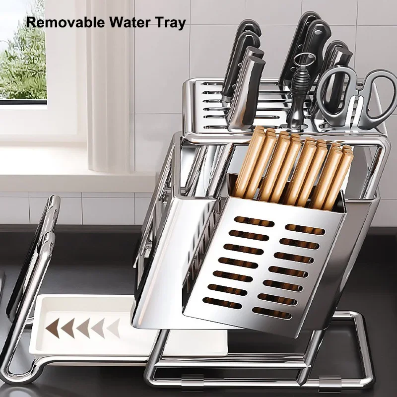 Stainless Steel Kitchen Knife Holder Multifunctional Knife Storage Organizer Cutlery Rack Pot Lid Rack Cutting Board Racks 
Stainless Steel Kitchen Knife Holder Multifunctional Knife Storage Organizer Cutlery Rack Pot Lid Rack Cutting Board Racks