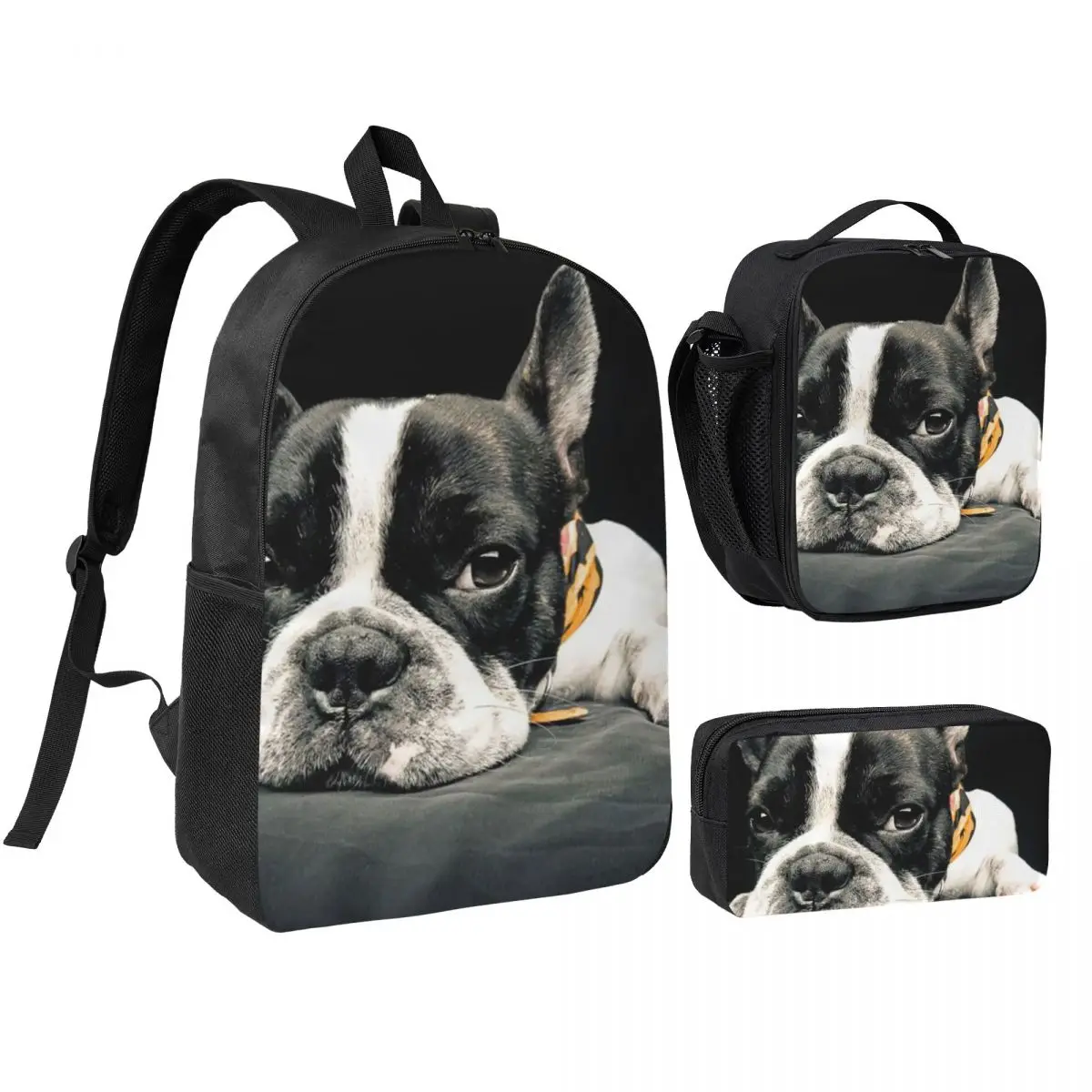 Black Boston Terrier Backpack Boys Girls BookBag School Bag Shoulder Bags 3ps Insulated Lunch Bag Pencil Case
Black Boston Terrier Backpack Boys Girls BookBag School Bag Shoulder Bags 3ps Insulated Lunch Bag Pencil Case