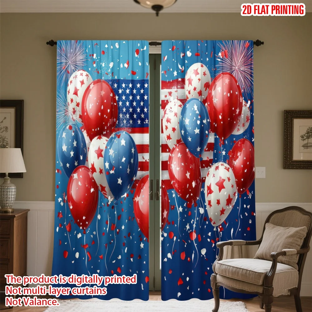 2D flat printing 2pcs Curtains Independence Day Balloons Digital Printed Polyester Drapes Party Decorations Perfect for Entryway
2D flat printing 2pcs Curtains Independence Day Balloons Digital Printed Polyester Drapes Party Decorations Perfect for Entryway