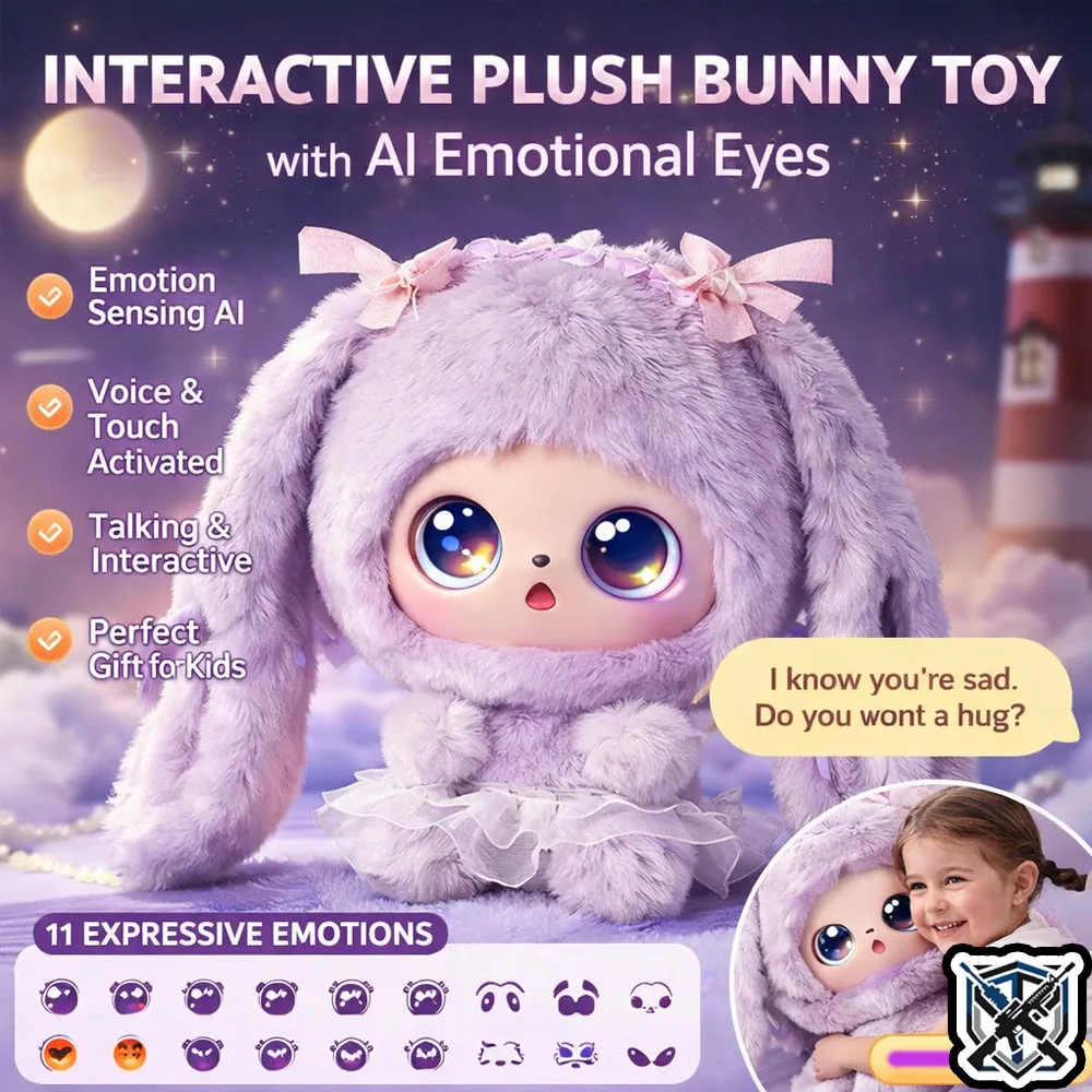 AI Plush Bunny Toy with Emotional Eyes,Voice Touch Control Smart Robot Rabbit,Talking Stuffed Animal Birthday Gift for Kids
AI Plush Bunny Toy with Emotional Eyes,Voice Touch Control Smart Robot Rabbit,Talking Stuffed Animal Birthday Gift for Kids
