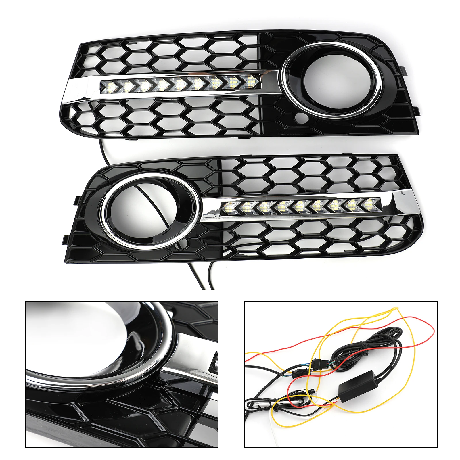 Artudatech 2X Honeycomb Mesh Grille Flowing LED Fog Light Turn Signal For AUDI A4 B8 09-11
Artudatech 2X Honeycomb Mesh Grille Flowing LED Fog Light Turn Signal For AUDI A4 B8 09-11