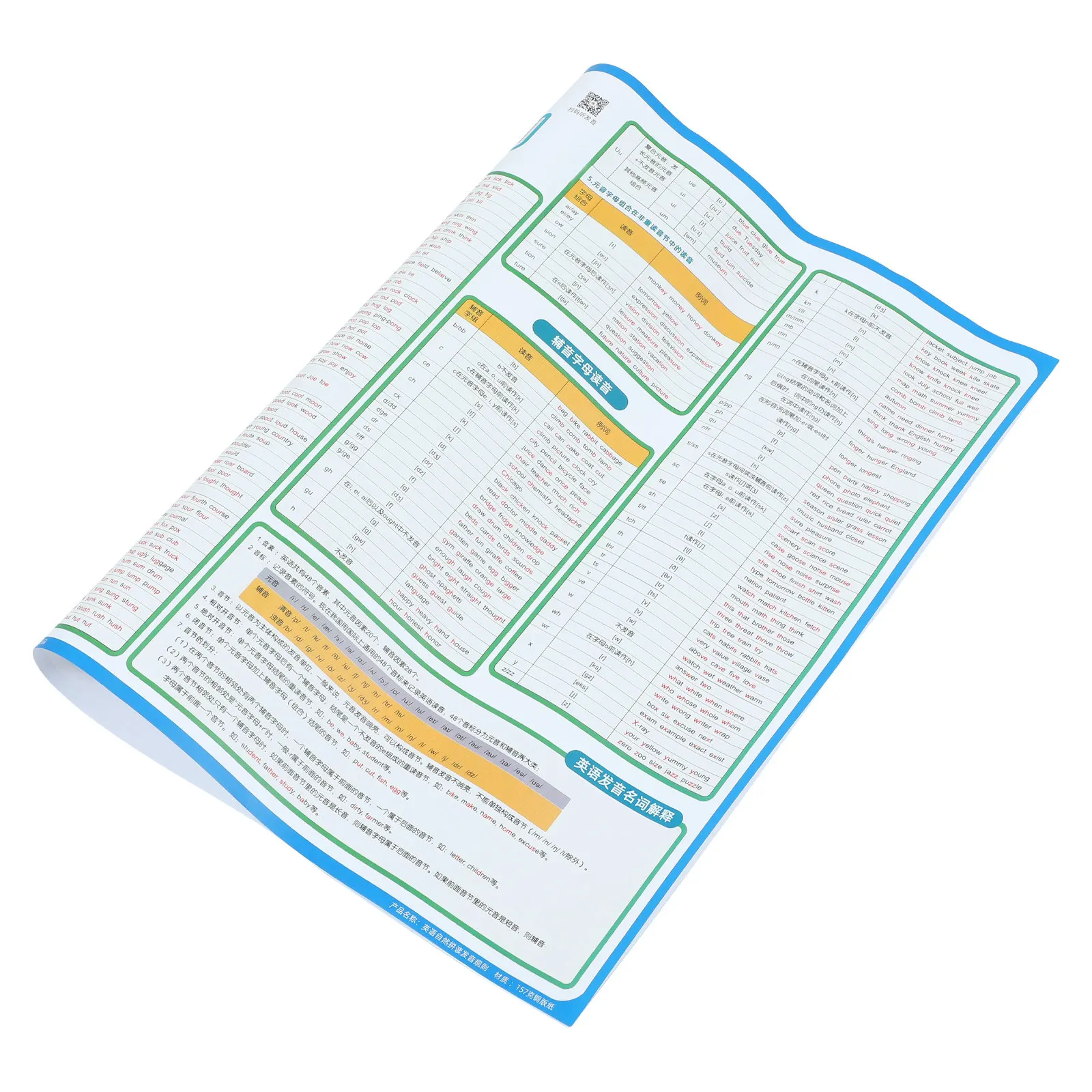 Vocal Phonics Poster English Learning for Waterproof Material Clear Printed Educational Chart Preschool
Vocal Phonics Poster English Learning for Waterproof Material Clear Printed Educational Chart Preschool