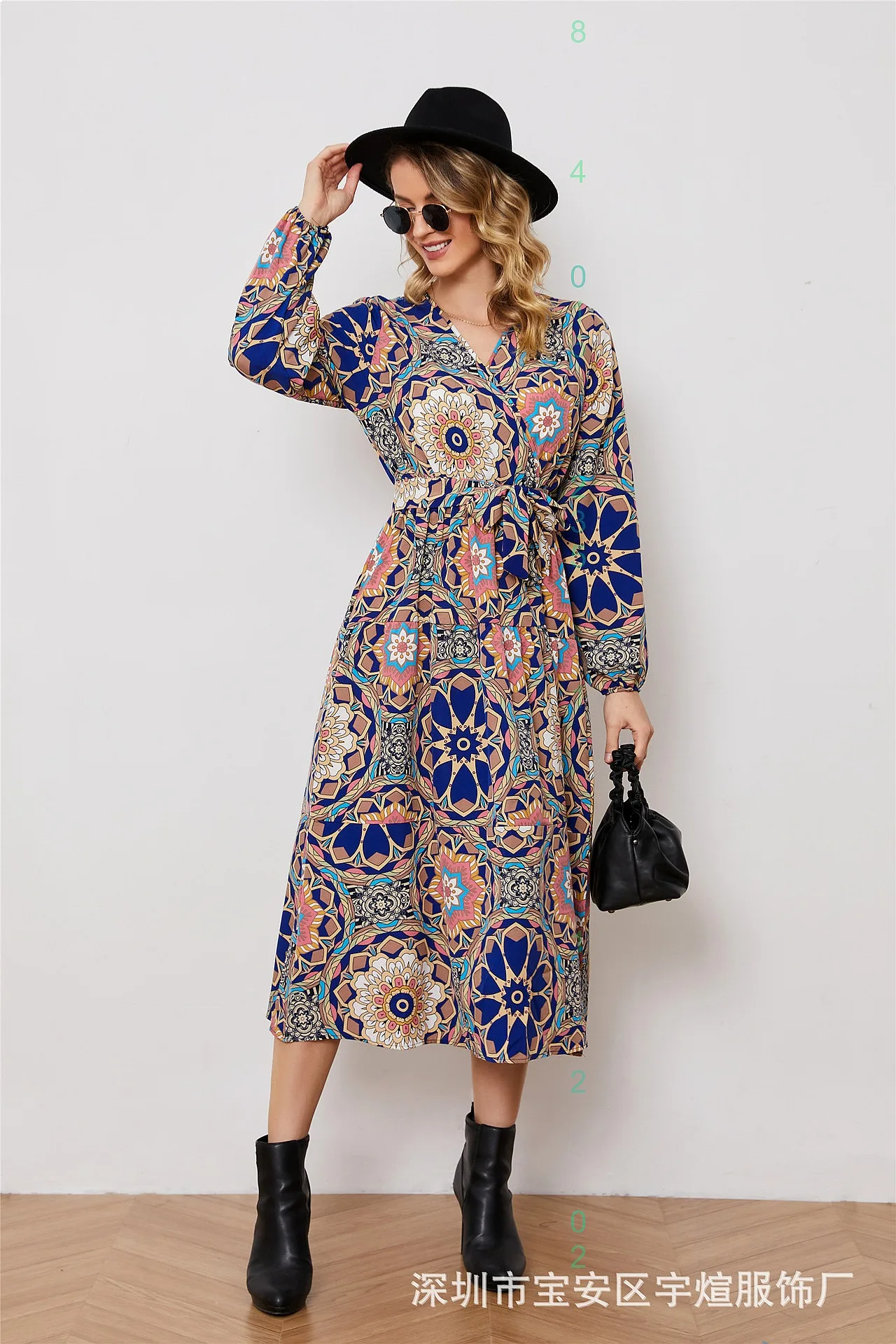 Bohemian Floral Long Sleeve Dress Women Elegant Wrap Waist Dresses Spring Summer Midi Dresses
Bohemian Floral Long Sleeve Dress Women Elegant Wrap Waist Dresses Spring Summer Midi Dresses