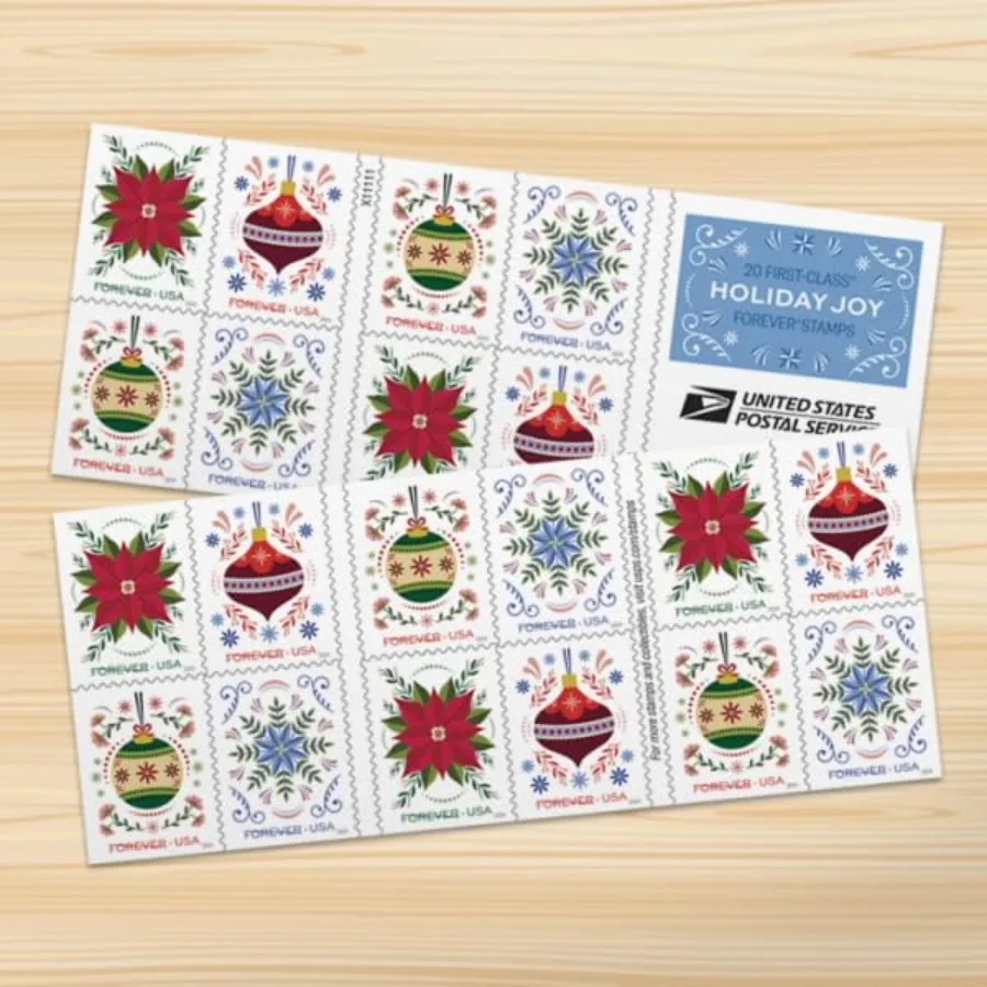 Holiday Joy 2 Booklets First-Class Mail Forever Postage
Holiday Joy 2 Booklets First-Class Mail Forever Postage