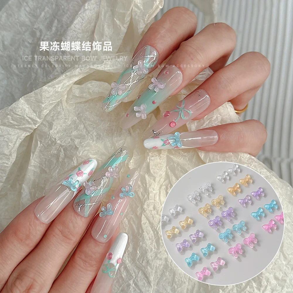 50pcs Mini Bow Nail Art Accessories Jewelry New Ice Jelly Colored Ribbon Bow tie Nail Parts Charms DIY Summer Nail Decorations
50pcs Mini Bow Nail Art Accessories Jewelry New Ice Jelly Colored Ribbon Bow tie Nail Parts Charms DIY Summer Nail Decorations