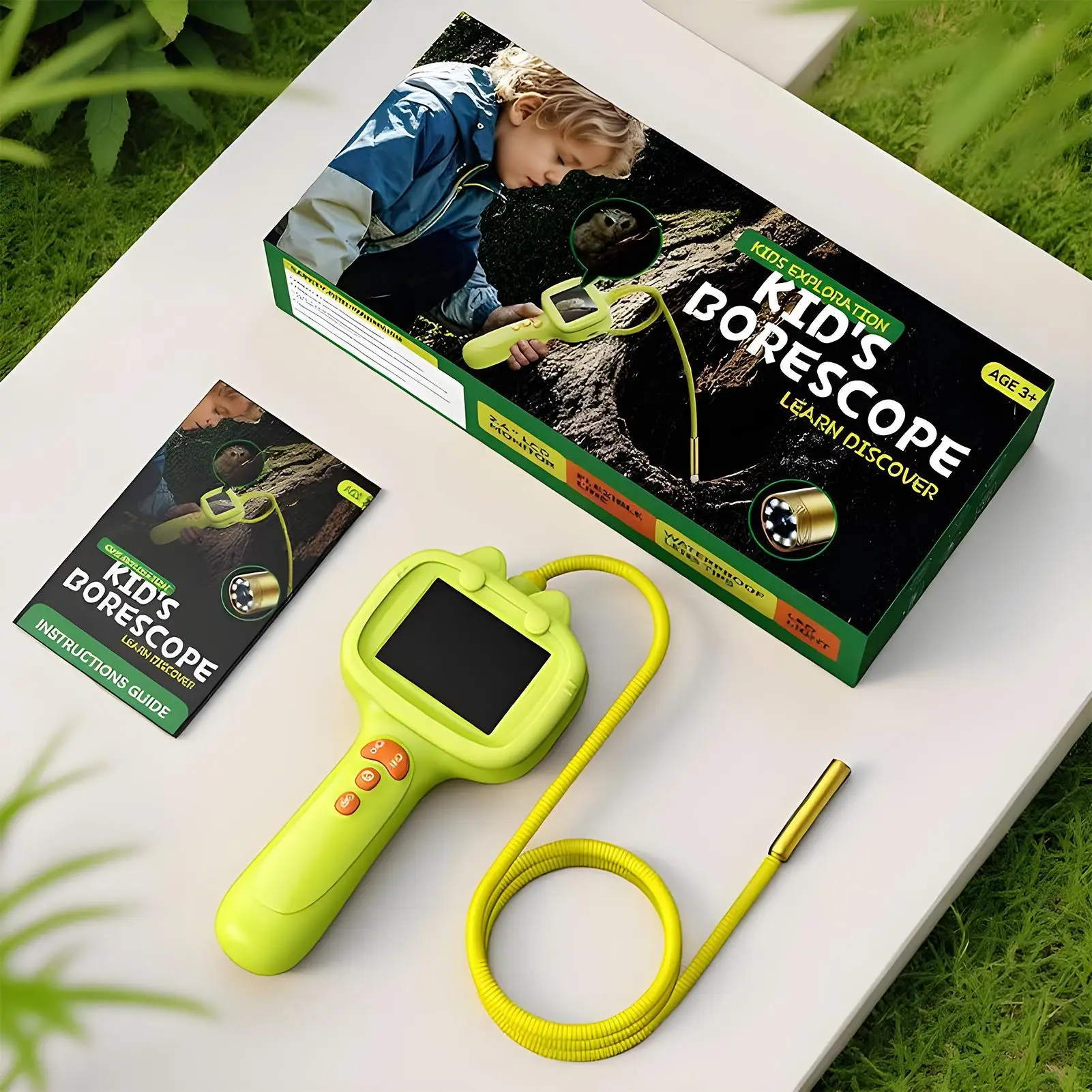 Mini Kids Endoscope 2.4 Inch Digital Microscope Portable Microscope Camera For Kids With Light For Christmas Birthday Girls Boys