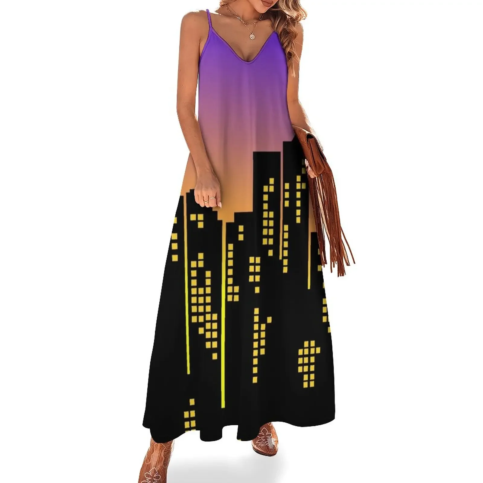 City at night Sleeveless Dress women's fashion dresses long dress women summer cute dress
City at night Sleeveless Dress women's fashion dresses long dress women summer cute dress