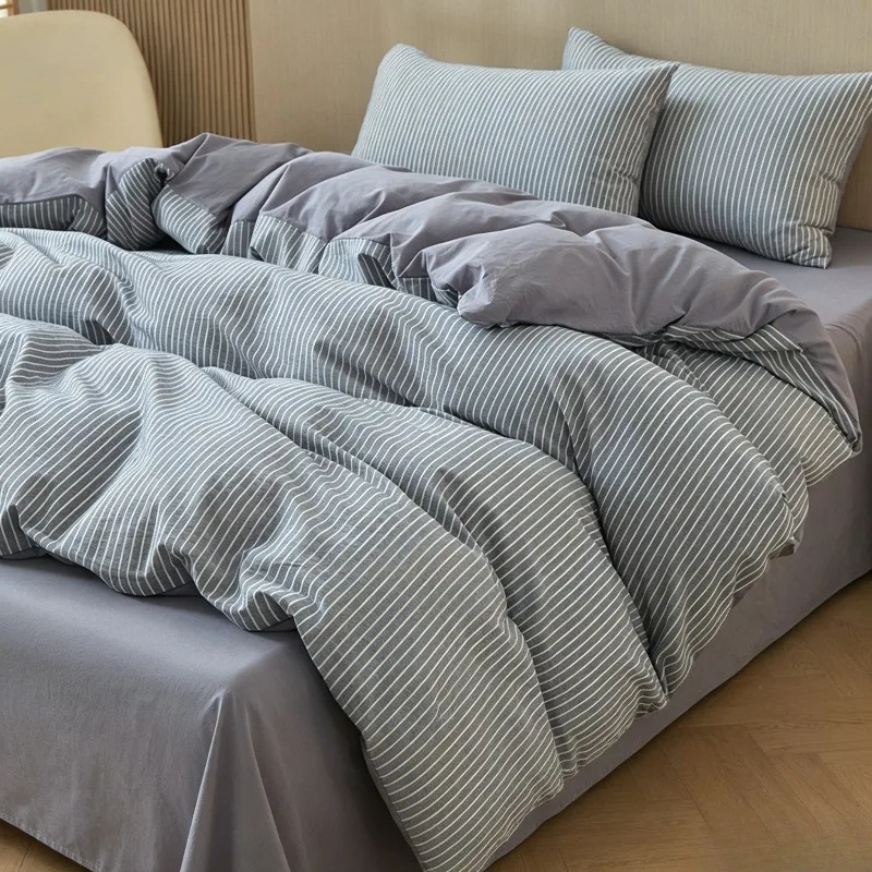 4PCS pure cotton plaid pattern four-piece set, bedding fresh yarn-dyed quilt cover, bed sheet set
4PCS pure cotton plaid pattern four-piece set, bedding fresh yarn-dyed quilt cover, bed sheet set
