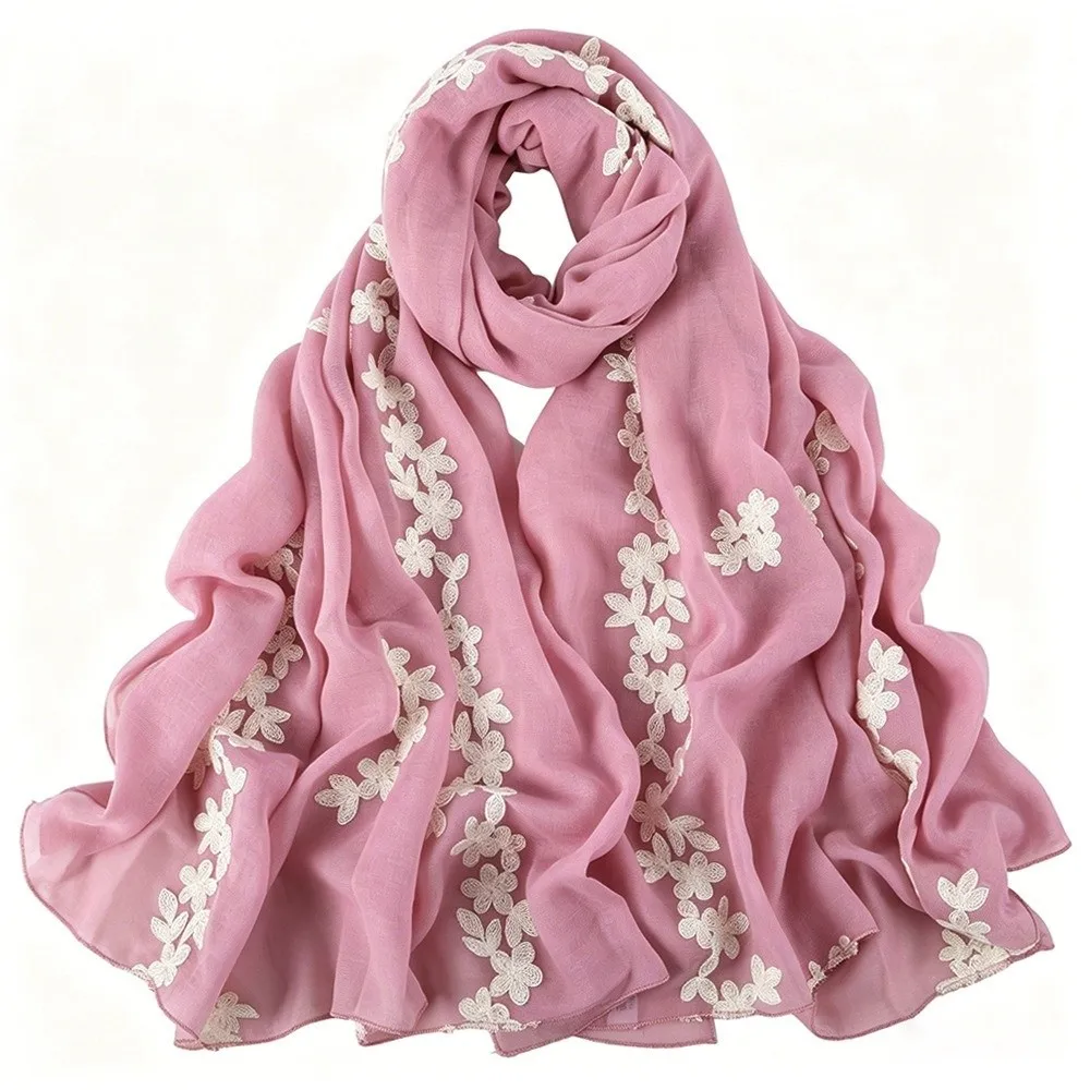 Floral Pattern Embroidered Hijab Breathable Soft Edged Thin Fabric Shawl Lightweight Gentle Ethnic Long Foulard Casual Stole
Floral Pattern Embroidered Hijab Breathable Soft Edged Thin Fabric Shawl Lightweight Gentle Ethnic Long Foulard Casual Stole