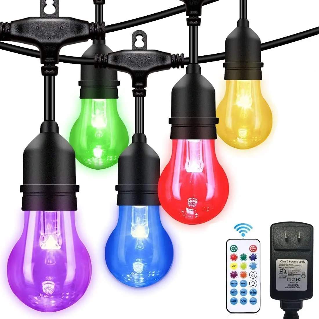 144FT Outdoor String Lights, 45 RGB E26 Bulbs, Dimmable, Remote Control, Shatterproof, for Patio & Backyard
144FT Outdoor String Lights, 45 RGB E26 Bulbs, Dimmable, Remote Control, Shatterproof, for Patio & Backyard