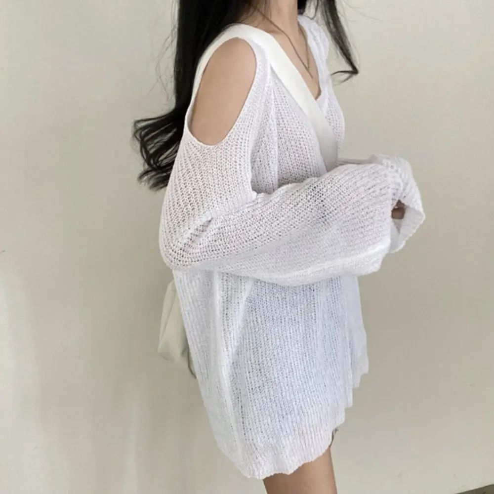 Chic Hollow Out Knit Long T-shirt Long Sleeve Pullover Crochet Knitwear V-neck Chic Knitted Loose Top Autumn Spring
Chic Hollow Out Knit Long T-shirt Long Sleeve Pullover Crochet Knitwear V-neck Chic Knitted Loose Top Autumn Spring