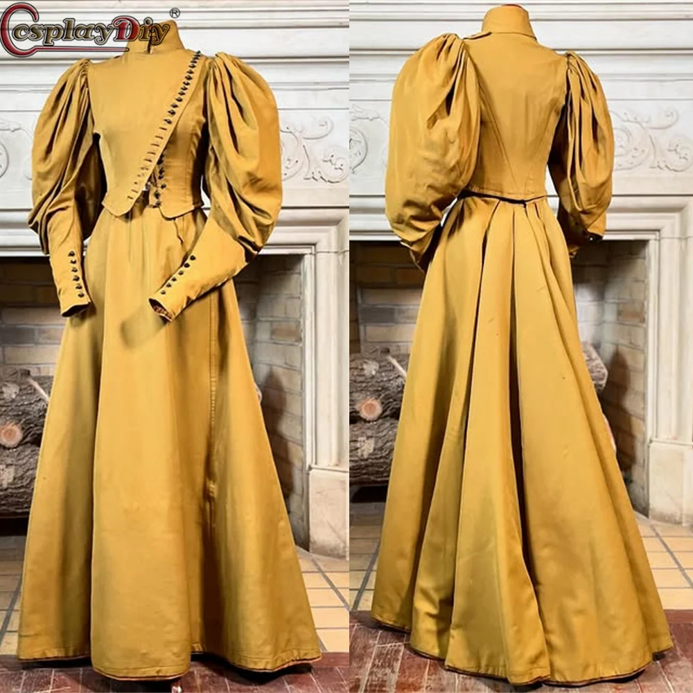 Medieval Walking Dress Victorian Edward Dress Tea Party Woman's Daily Outfit 19 Century Yellow Dress
Medieval Walking Dress Victorian Edward Dress Tea Party Woman's Daily Outfit 19 Century Yellow Dress