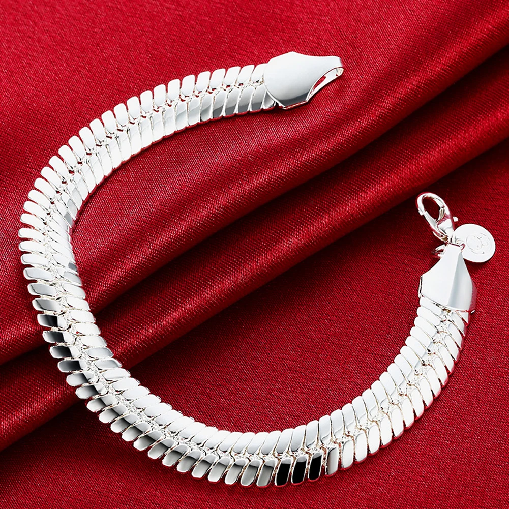 925 Sterling Silver 10MM Flat Snake Chain Bracelets For Women Men Charms Bangles Wedding Retro Luxury Jewelry 2022 Christmas
925 Sterling Silver 10MM Flat Snake Chain Bracelets For Women Men Charms Bangles Wedding Retro Luxury Jewelry 2022 Christmas