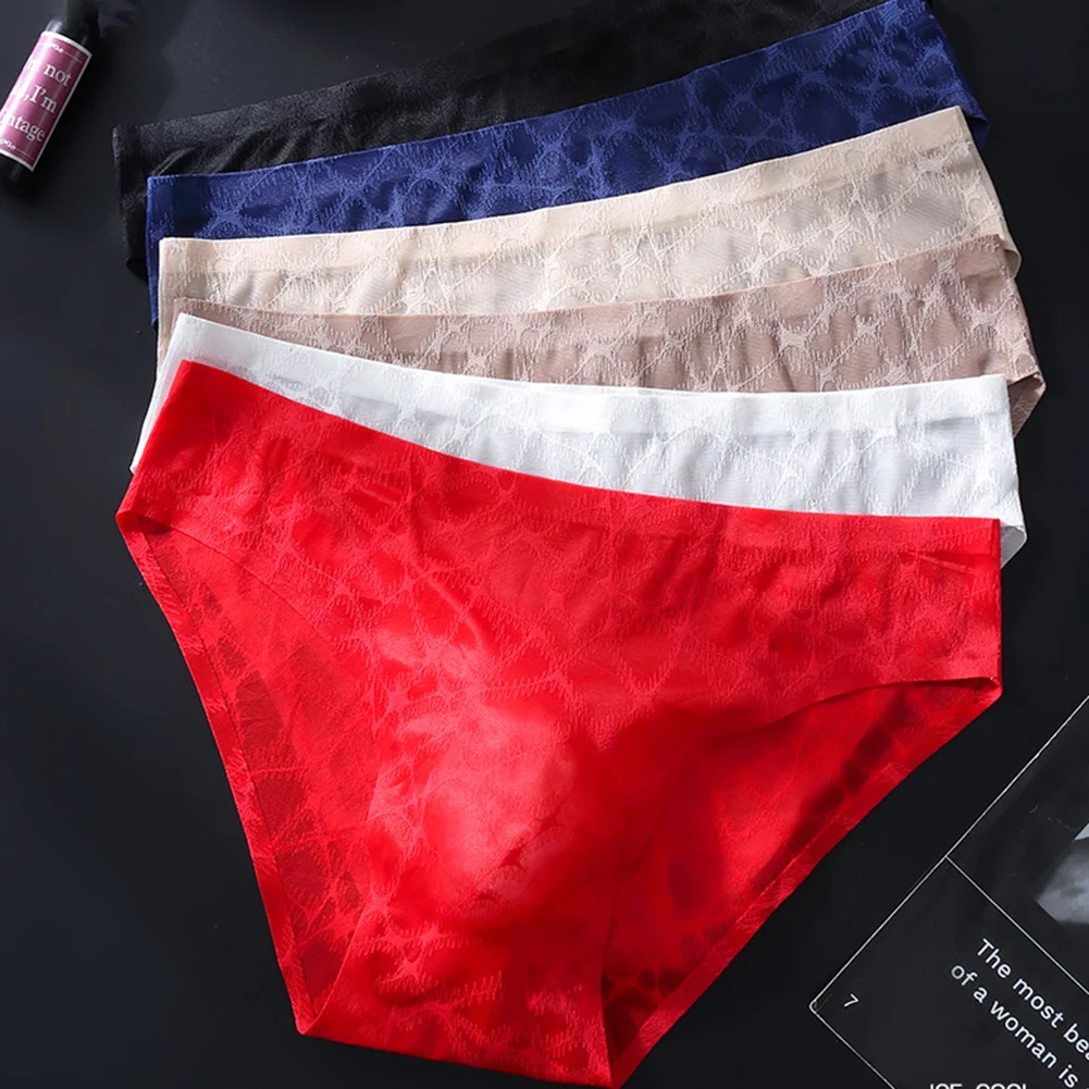 Men Sexy Lace Thin Lingerie Ice Silk Briefs Sexy Accessories Hot Underwear Gay Bulge Pouch Bikini Low Waist Solid Men's Panties
Men Sexy Lace Thin Lingerie Ice Silk Briefs Sexy Accessories Hot Underwear Gay Bulge Pouch Bikini Low Waist Solid Men's Panties