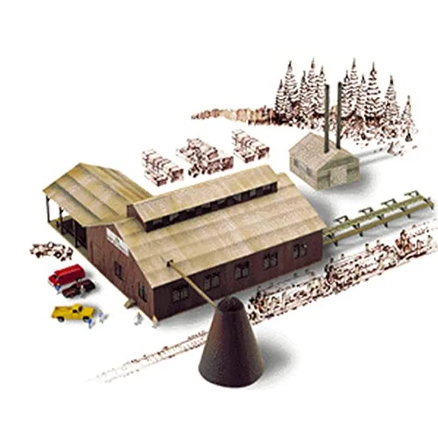 N Scale Model 174 Brown Scale Mountain Lumber Chevron Sawmill - Kit for model railroading, wood-plastic composite, brown, easy
N Scale Model 174 Brown Scale Mountain Lumber Chevron Sawmill - Kit for model railroading, wood-plastic composite, brown, easy