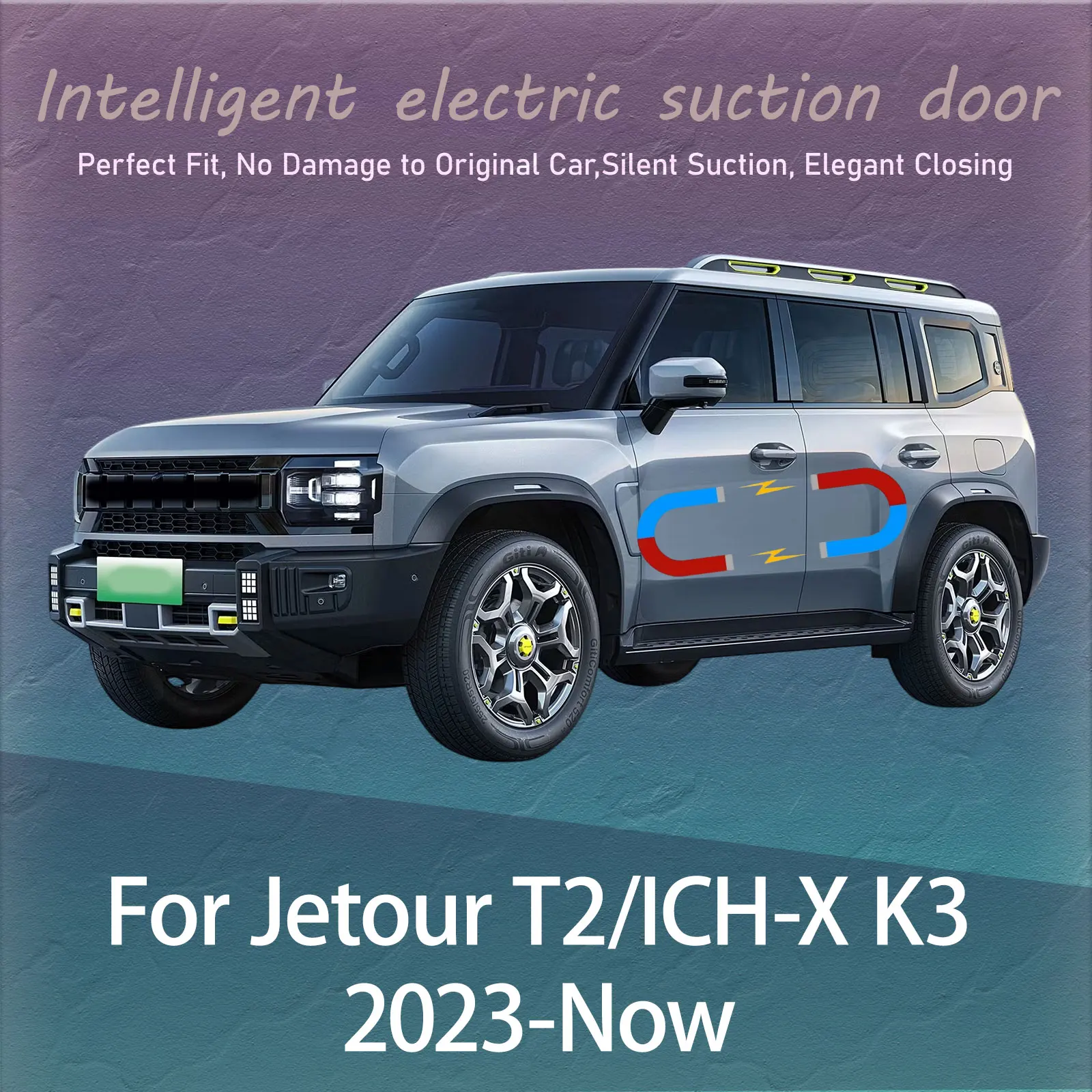 Электрический комплект для плавного закрывания дверей Jetour T2/ICH-X K3 2023-наст. время: Автоматическая бесшумная система присосок для предотвращения ударов дверей, автоматический доводчик.
Электрический комплект для плавного закрывания дверей Jetour T2/ICH-X K3 2023-наст. время: Автоматическая бесшумная система присосок для предотвращения ударов дверей, автоматический доводчик.