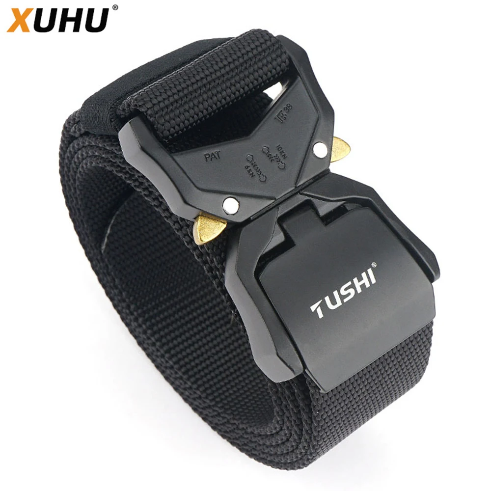 XUHU Elastic Jeans Belt For Men Aluminum Alloy Pluggable Buckle Training Tactical Belts Comfortable High Quality Male Belt
XUHU Elastic Jeans Belt For Men Aluminum Alloy Pluggable Buckle Training Tactical Belts Comfortable High Quality Male Belt