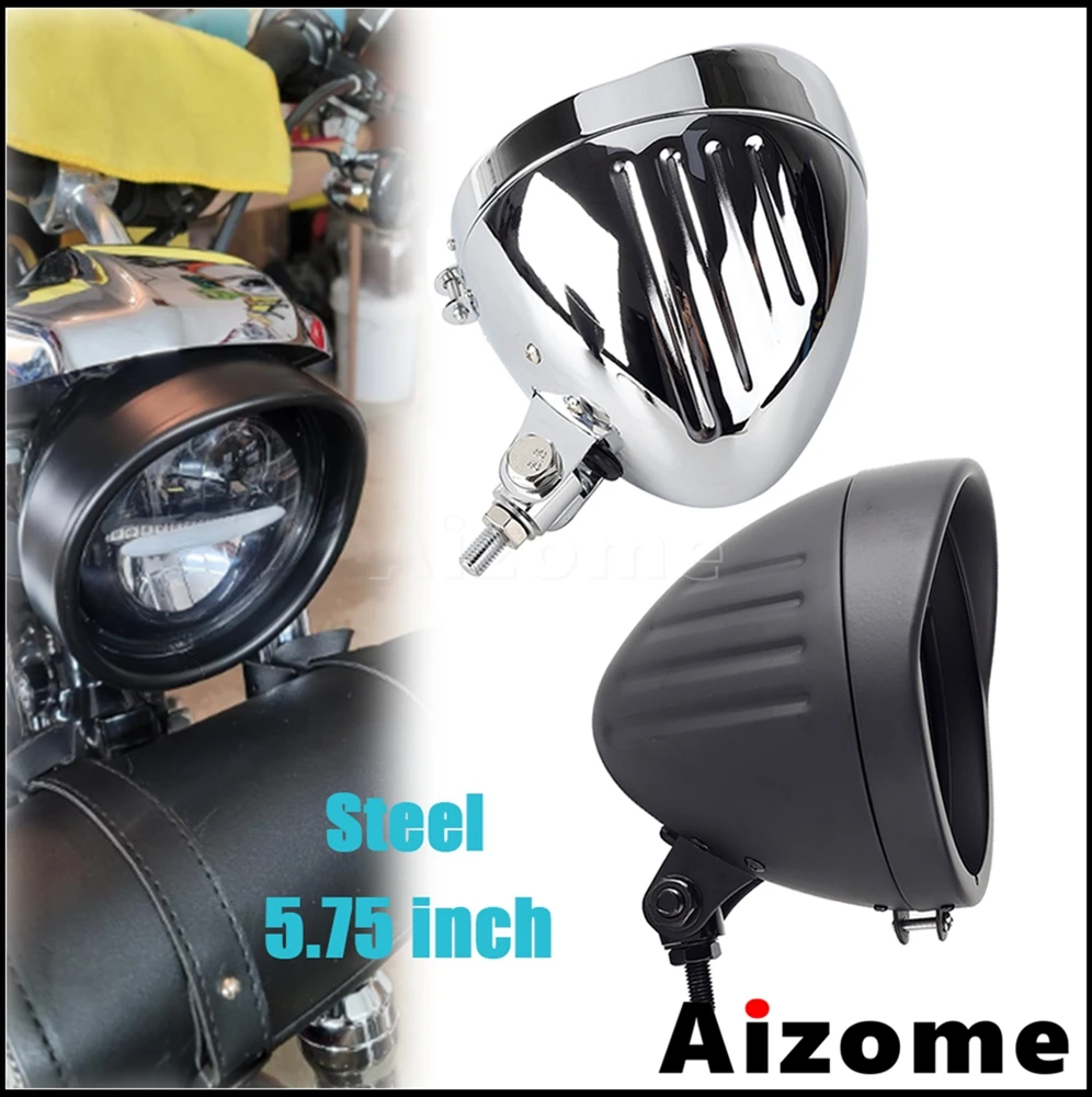 5.75" Round Headlight Bucket Motorcycle Steel Headlamps Bulb Shell Housing Universal For Harley Chopper Bobber Cafe Racer Custom
5.75" Round Headlight Bucket Motorcycle Steel Headlamps Bulb Shell Housing Universal For Harley Chopper Bobber Cafe Racer Custom