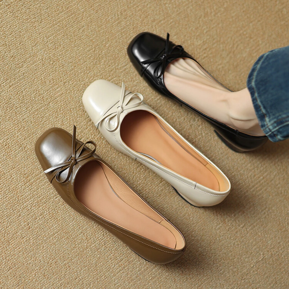 Spring and summer genuine leather ballet flat shoes, women's bow round toe work shoes, women's casual shoes chaussure femme
Spring and summer genuine leather ballet flat shoes, women's bow round toe work shoes, women's casual shoes chaussure femme