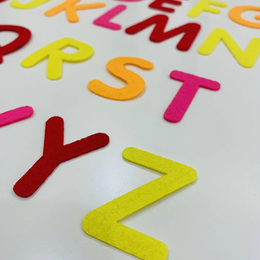 52Pcs English Letter Felt Stickers Adhesive Non-Woven Lower Bright Colors Safe Durable Kids Educational DIY Home
52Pcs English Letter Felt Stickers Adhesive Non-Woven Lower Bright Colors Safe Durable Kids Educational DIY Home