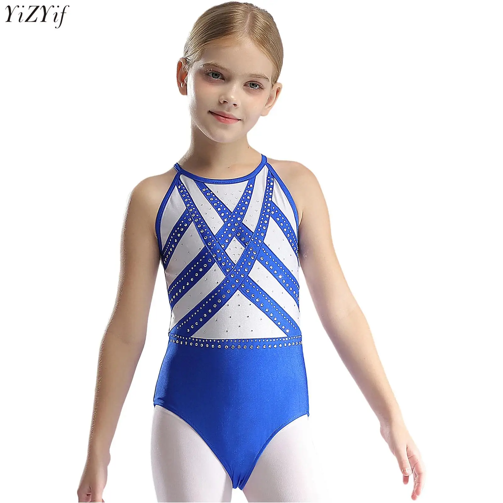 Kids Girls Gymnastics Leotard Sleeveless Keyhole Back Color Block Glittery Rhinestones Bodysuit Figure Skating Dance Performance
Kids Girls Gymnastics Leotard Sleeveless Keyhole Back Color Block Glittery Rhinestones Bodysuit Figure Skating Dance Performance