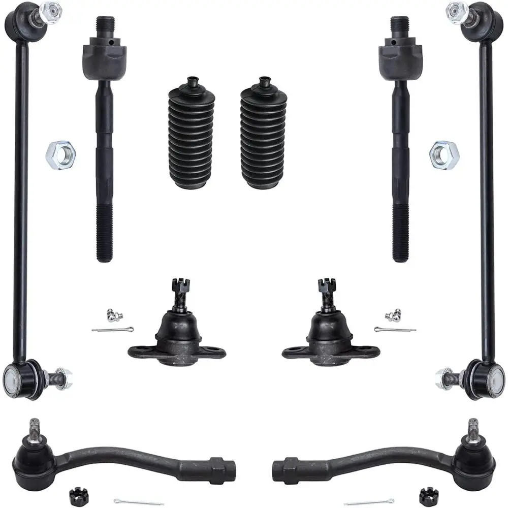10pc Suspension Kit for 06-11 Kia Rio and Rio5, 4 Tie Rod Ends, 2 Lower Ball Joints, 2 Boots, 2 Sway Bars, Replacement 2006-2011
10pc Suspension Kit for 06-11 Kia Rio and Rio5, 4 Tie Rod Ends, 2 Lower Ball Joints, 2 Boots, 2 Sway Bars, Replacement 2006-2011