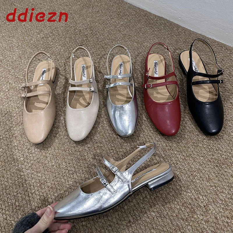Spring New 2026 Ladies Flat Sandals Mules Luxury Female Fashion Round Toe Elegant Slingbacks Low Heel Dress Women Sandals Shoes
Spring New 2026 Ladies Flat Sandals Mules Luxury Female Fashion Round Toe Elegant Slingbacks Low Heel Dress Women Sandals Shoes
