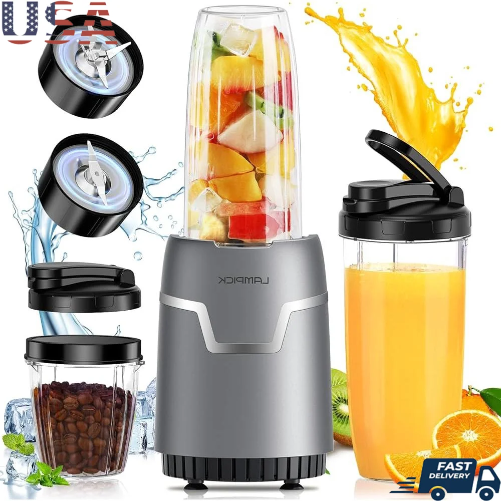 1100W Smoothie Blender Personal Mixer with 2 Travel Cups Grinder Combo Shakes Smoothies Ice Crushing Kitchen Appliance
1100W Smoothie Blender Personal Mixer with 2 Travel Cups Grinder Combo Shakes Smoothies Ice Crushing Kitchen Appliance