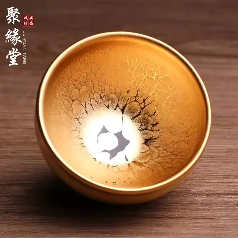 Чайная чаша Cai Zhiqiang Gold Jianzhan Master Cup, набор ручной работы, чаша Тенмоку с эффектом масляных капель, посуда для чая
Чайная чаша Cai Zhiqiang Gold Jianzhan Master Cup, набор ручной работы, чаша Тенмоку с эффектом масляных капель, посуда для чая