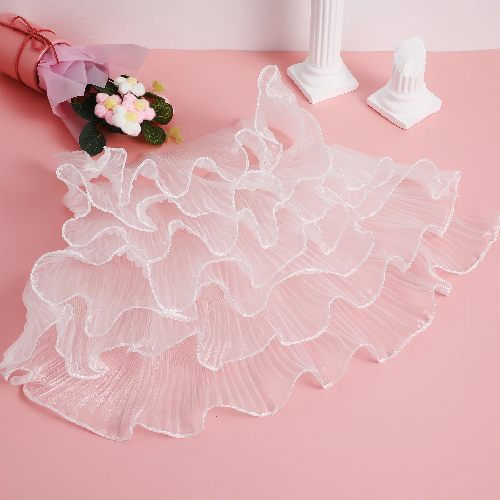 Wavy Big Lace Polyester Ruffled Ribbon White Edge Flowers Pleated Trim Gathered Sewing Craft Decoration Elegant Wave Breathable
Wavy Big Lace Polyester Ruffled Ribbon White Edge Flowers Pleated Trim Gathered Sewing Craft Decoration Elegant Wave Breathable
