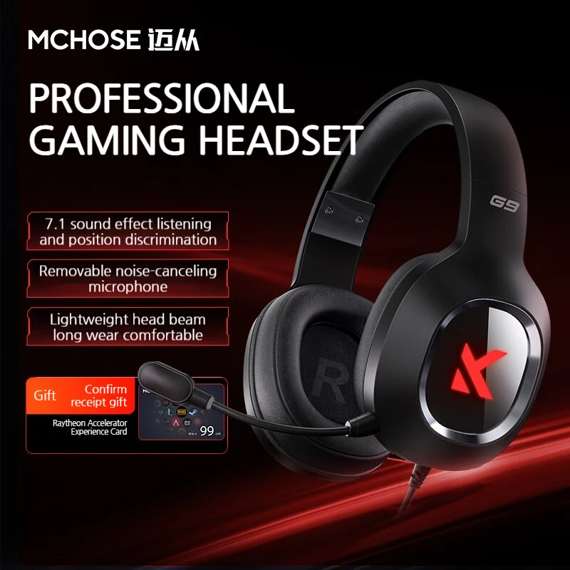 MCHOSE G9 Pro Three Mode Bluetooth Wireless Headset With Microphone Headworn 7.1 Channel Esports Game Dedicated Computer Headset
MCHOSE G9 Pro Three Mode Bluetooth Wireless Headset With Microphone Headworn 7.1 Channel Esports Game Dedicated Computer Headset