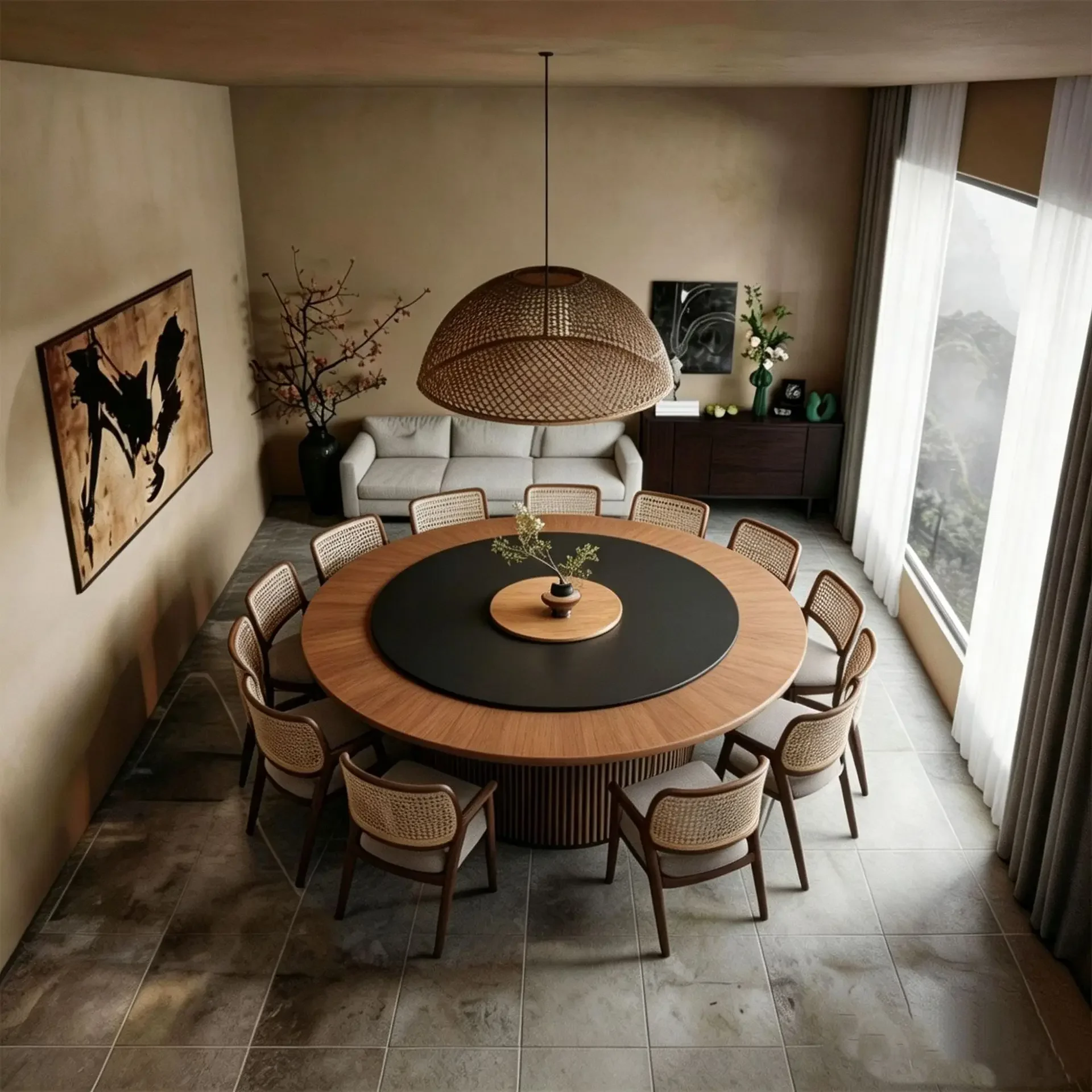b22 New Chinese Hotel Electric Slate Dining Table Turntable Large Round Table and Chair
b22 New Chinese Hotel Electric Slate Dining Table Turntable Large Round Table and Chair